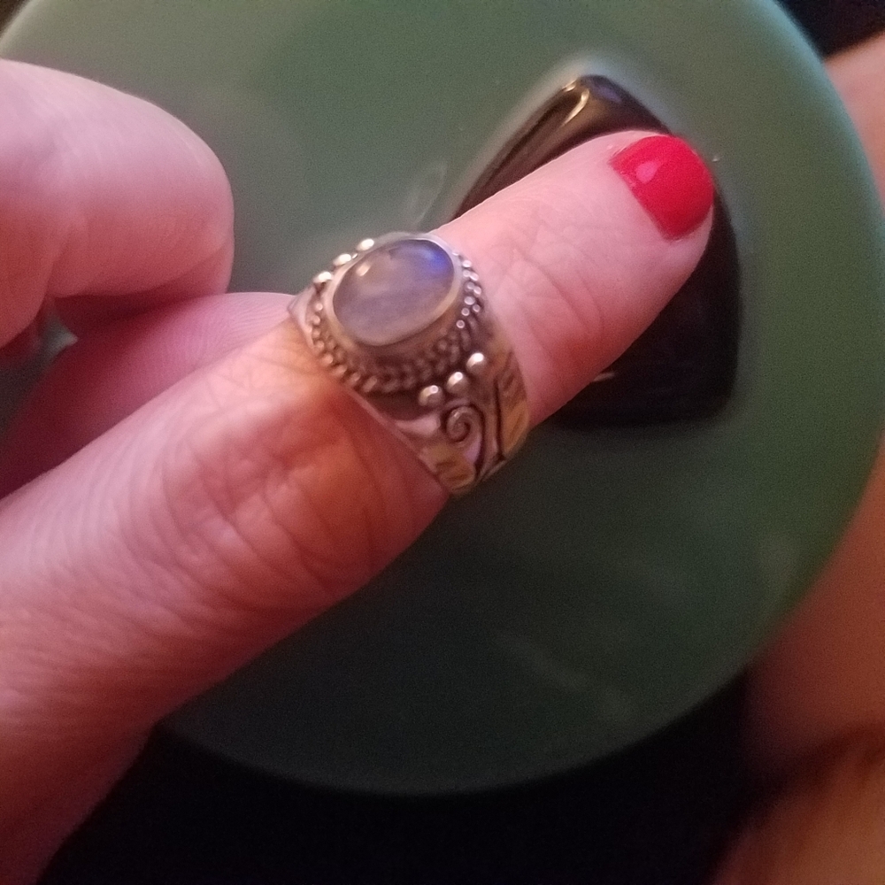 Solid Sterling Labradorite Ring. Size 5. - image 2